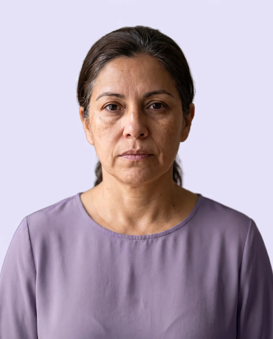 Client before the facial rejuvenation
